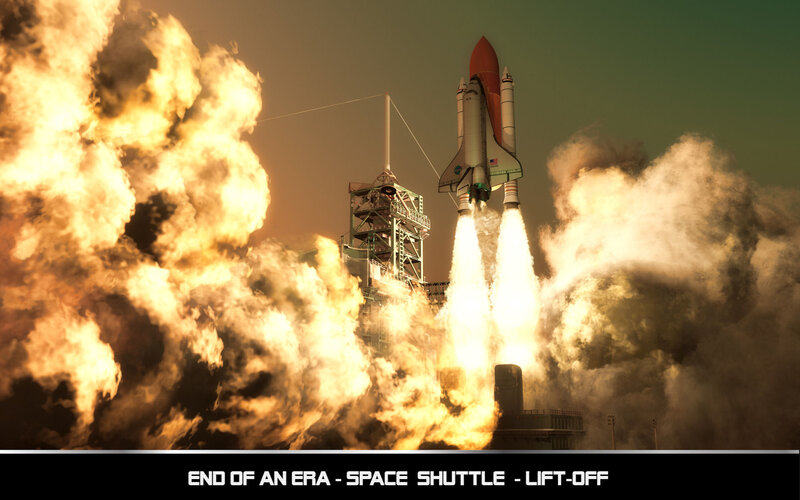 Space Shuttle Launch — Orange