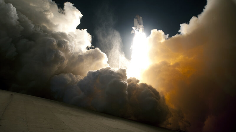 Space Shuttle Launch — White, Black