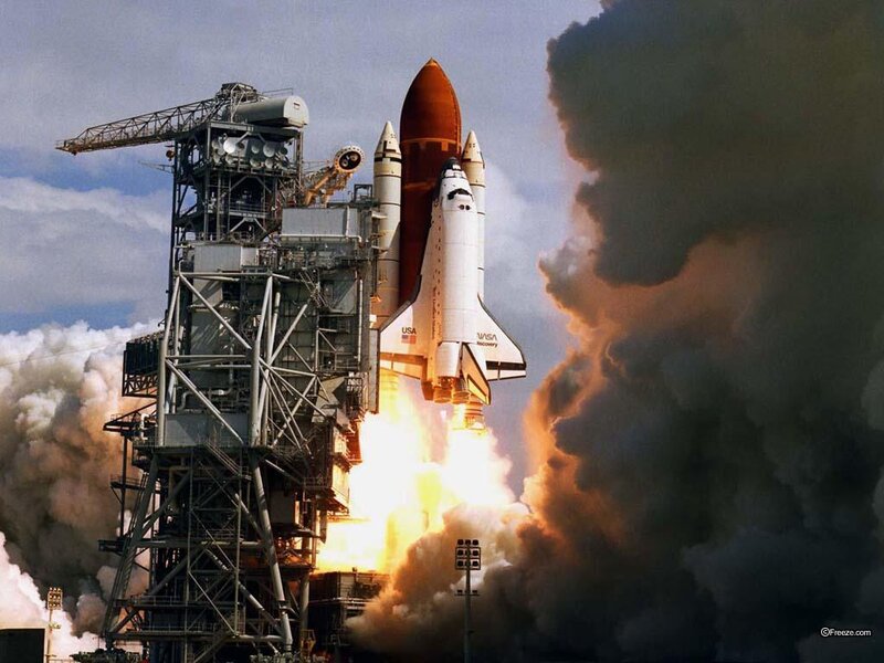 Space Shuttle Launch — White, Dramatic, Afternoon