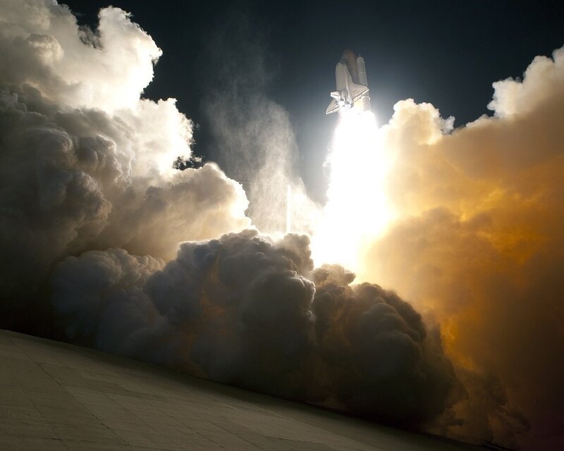 Space Shuttle Launch — White, Photograph