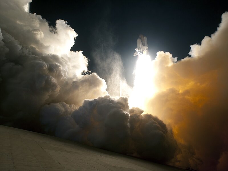 Space Shuttle Launch — White, Rocket