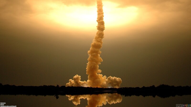 Space Shuttle Launch — Yellow, Dramatic