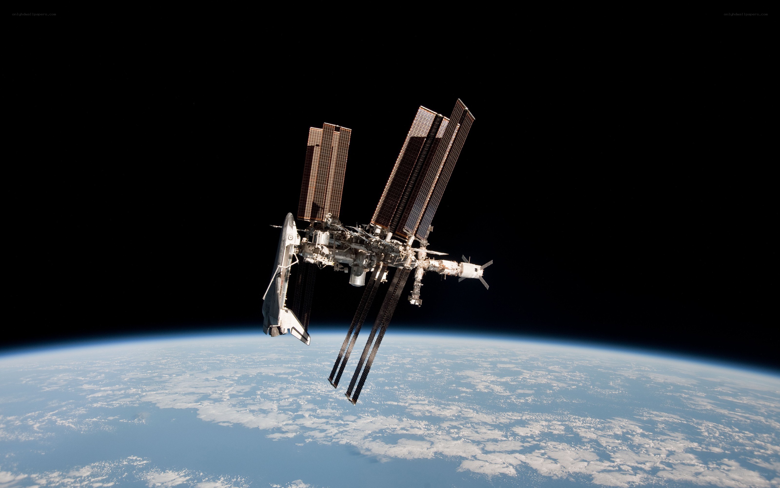 Space shuttle near Earth