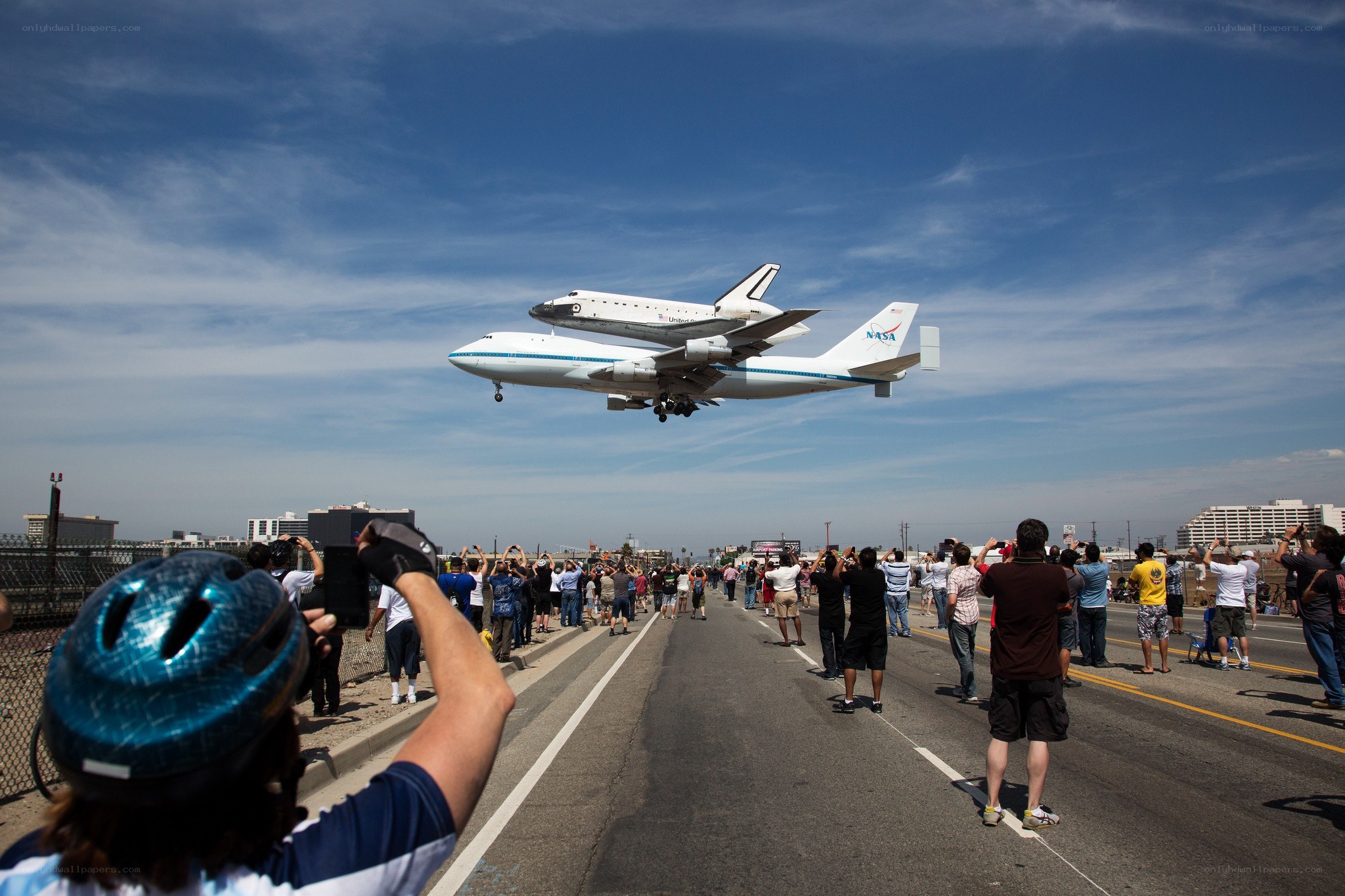 Space shuttle on a NASA plane