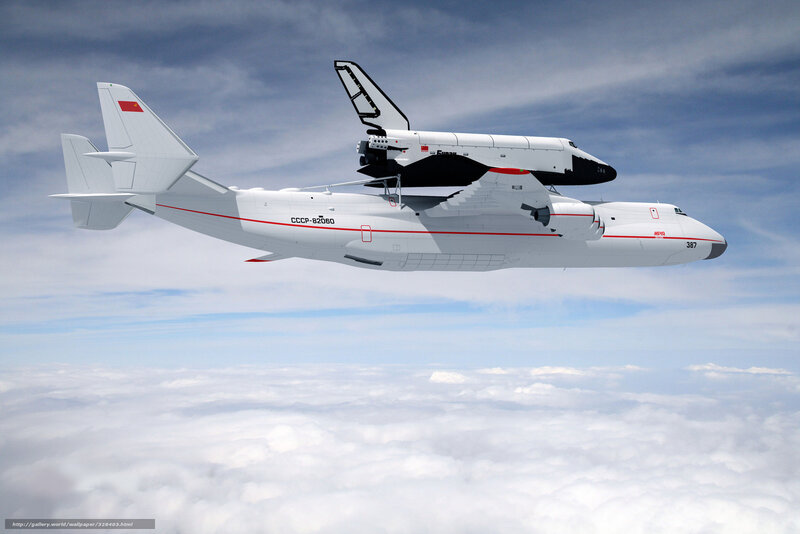 Space Shuttle on Aircraft — White, Dramatic, Digital Art