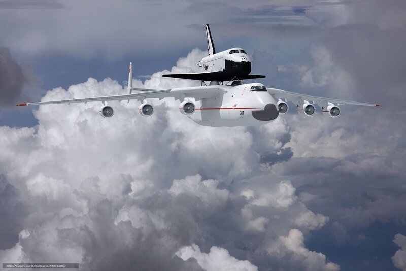 Space Shuttle on Aircraft — White