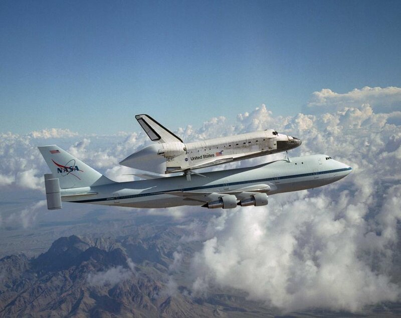 Space Shuttle on Airplane — Blue