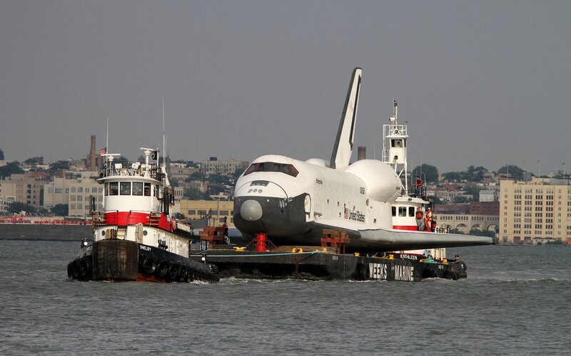 Space Shuttle on Barge
