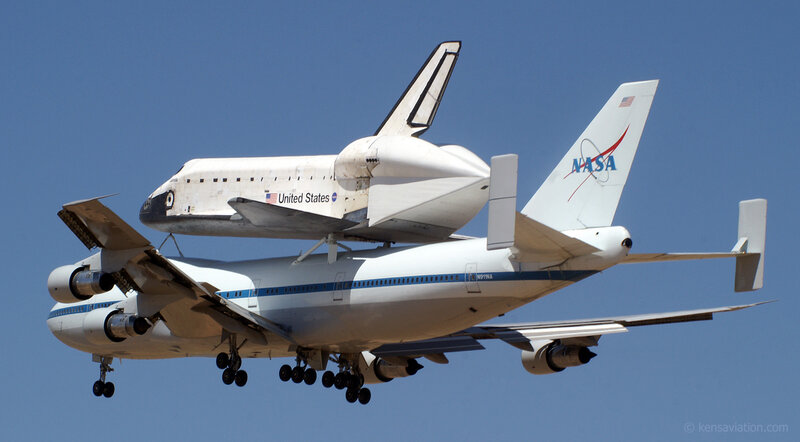 Space shuttle on Boeing 747