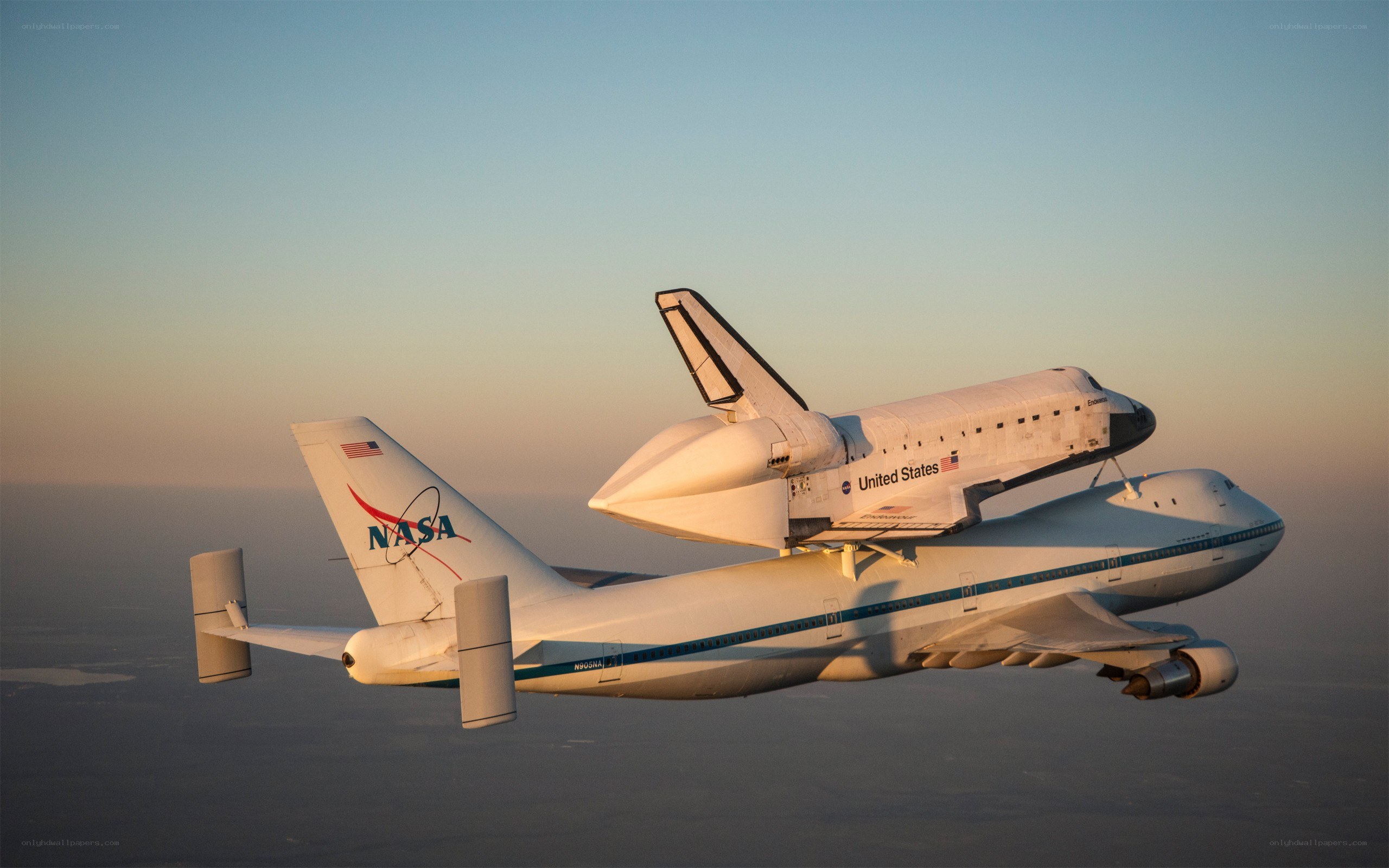 Space shuttle on Boeing 747