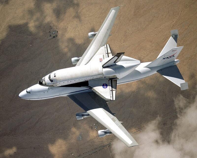 Space Shuttle on Carrier — White