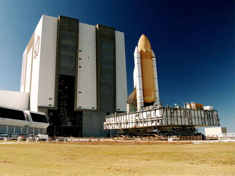 Space Shuttle on Crawler — Blue