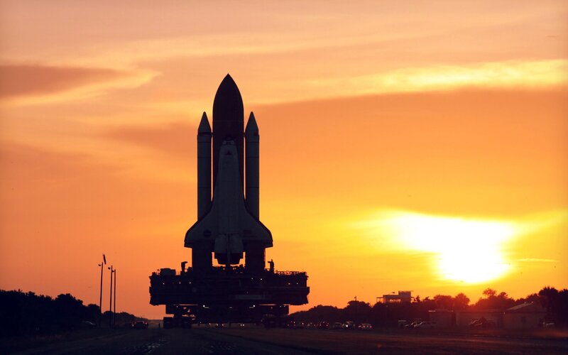 Space Shuttle on Transport — Orange