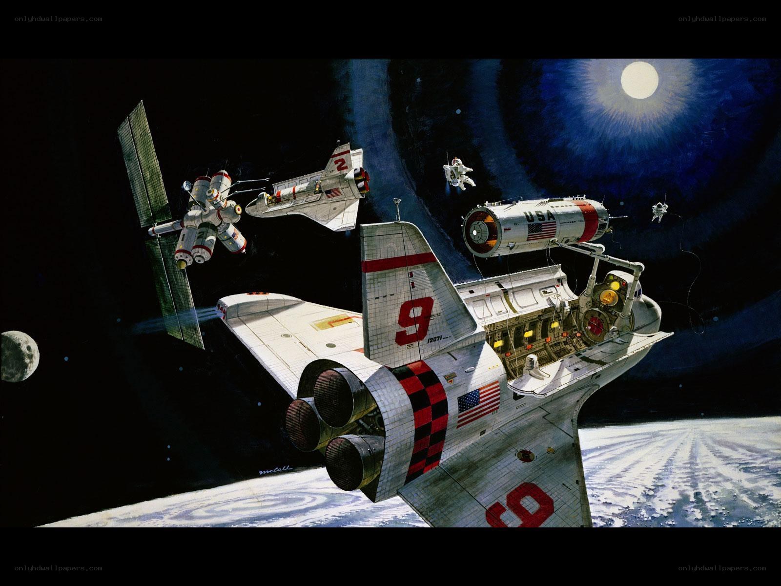 Space shuttle operations in orbit