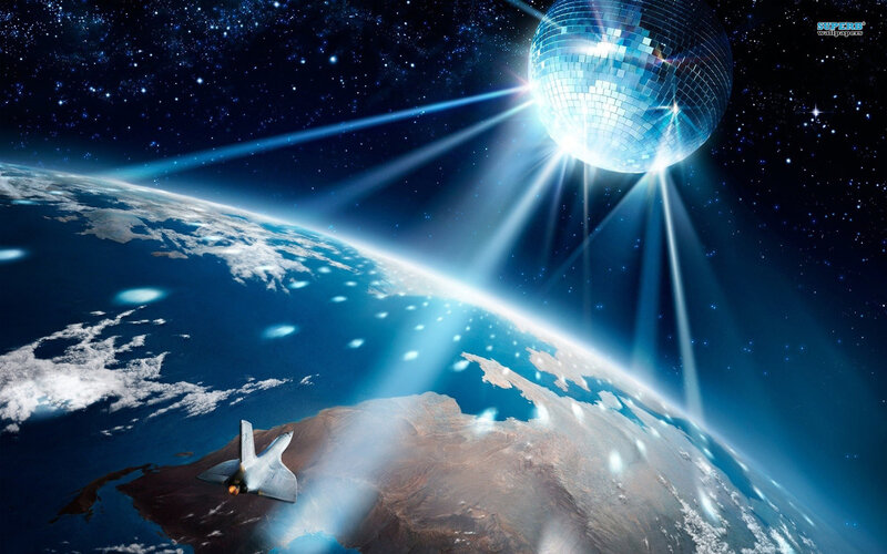 Space Shuttle Orbiting Earth — Blue, Dramatic
