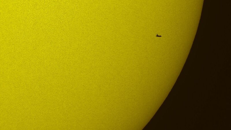 Space Shuttle Silhouette — Yellow, Dramatic