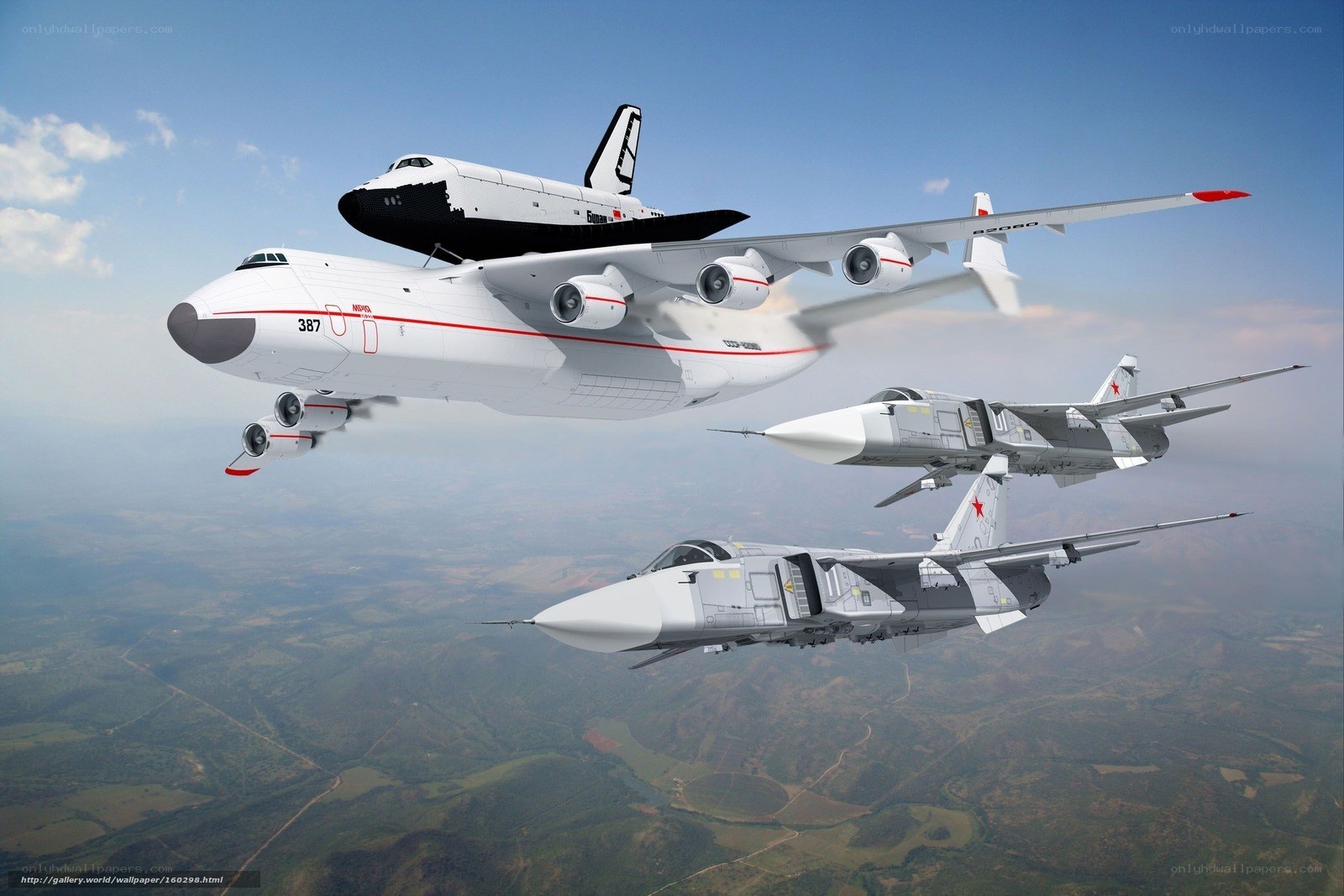 Space shuttle transport flight