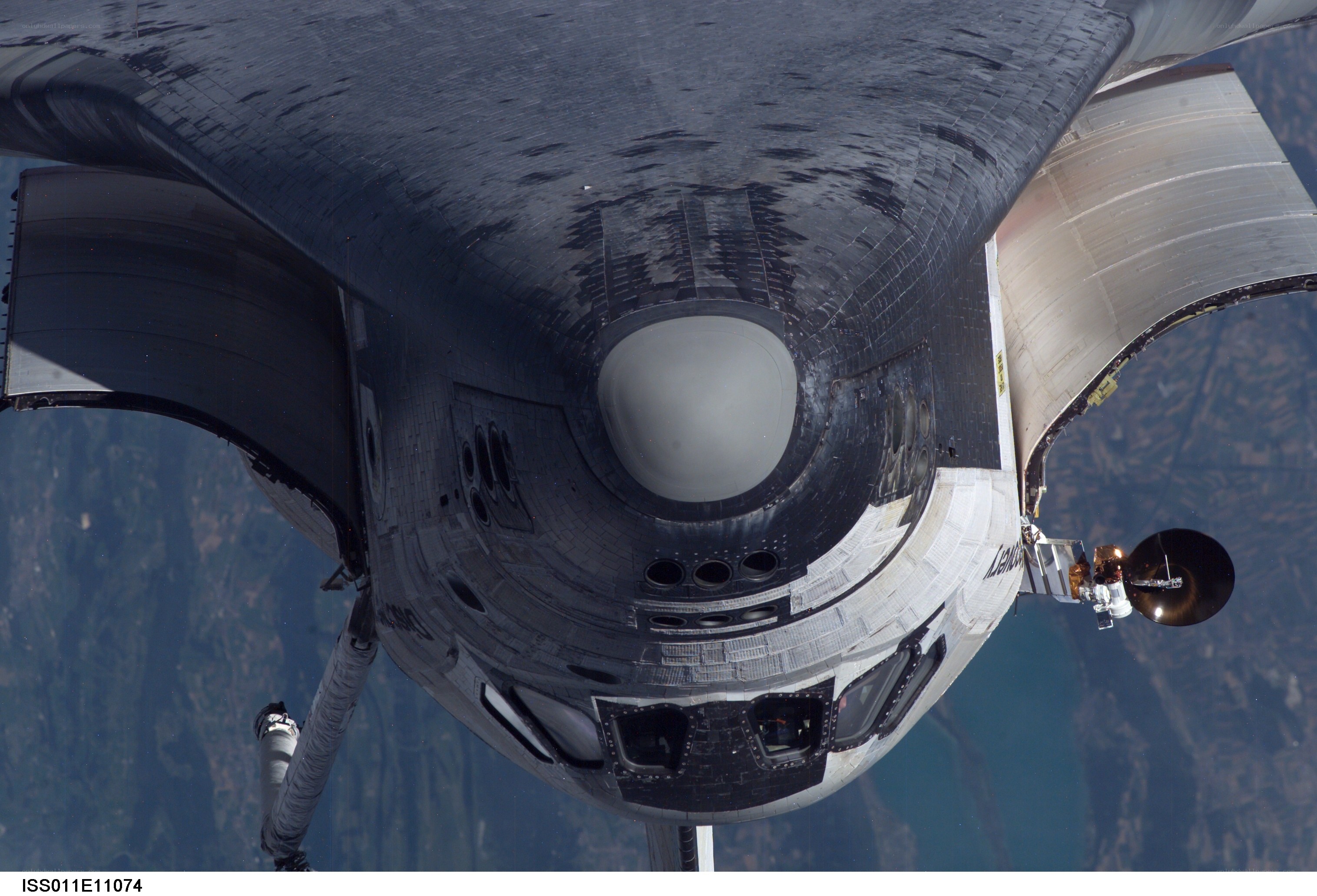 Space shuttle underside view