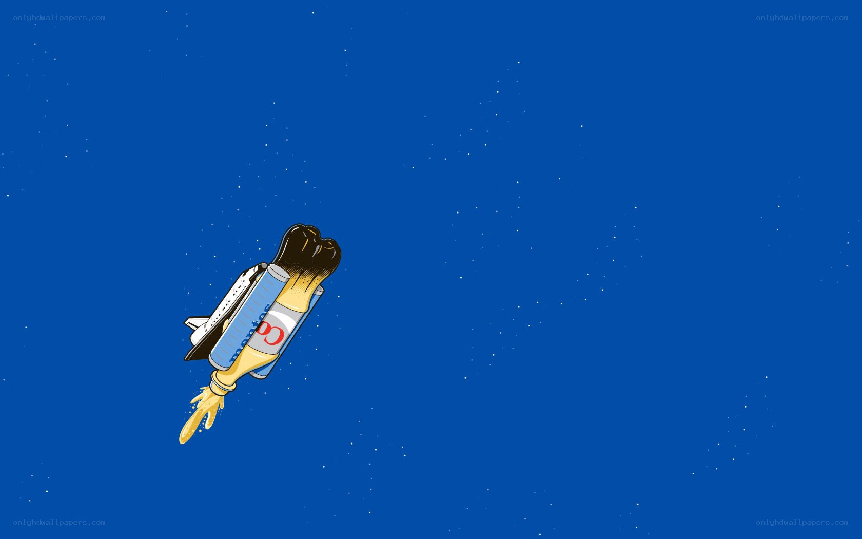 space shuttle with soda can