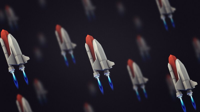 Space Shuttles in Flight