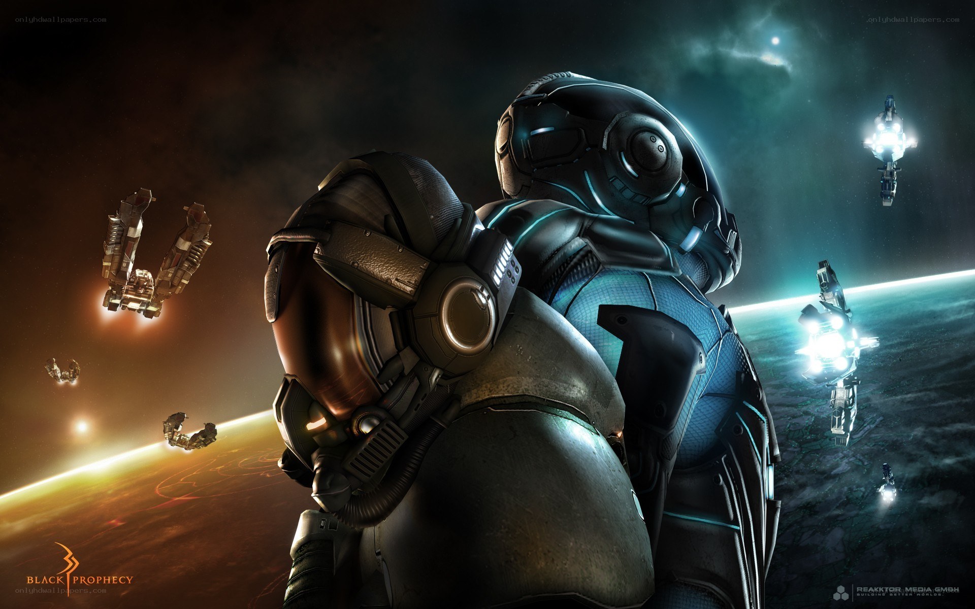 space soldier with ships