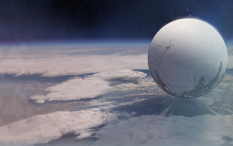 space station above clouds
