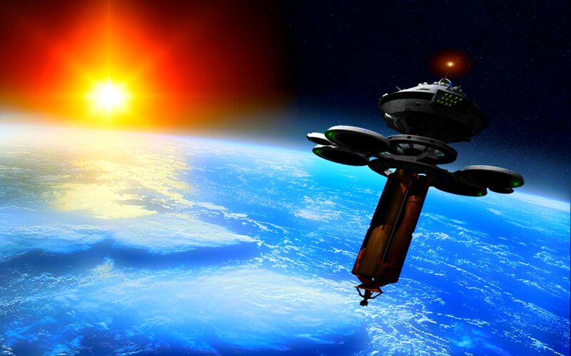 Space Station Above Earth — Blue