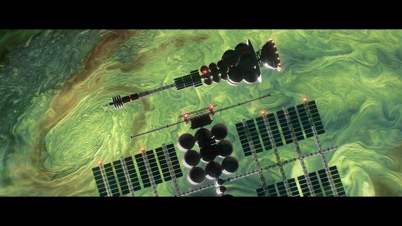 Space Station Above Planet — Green