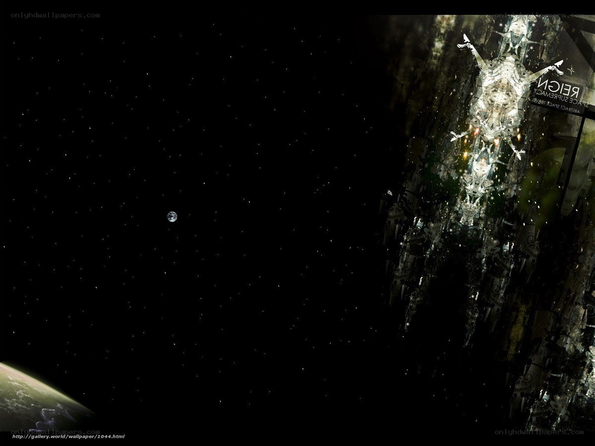 space station and planets
