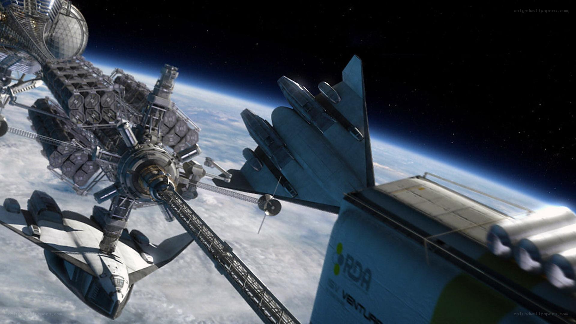space station and spacecraft