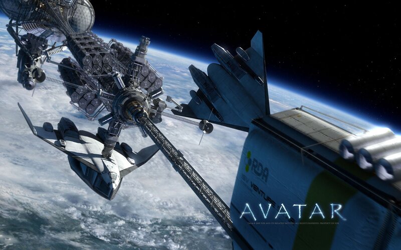Space Station and Spacecraft — Blue, Dramatic, Digital Art, Earth, Space Station, White