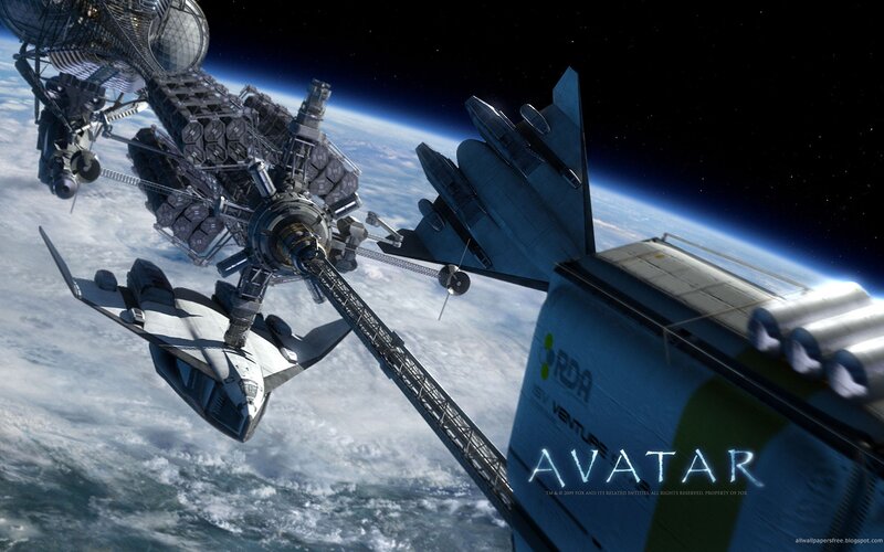 Space Station and Spacecraft — Blue, Dramatic