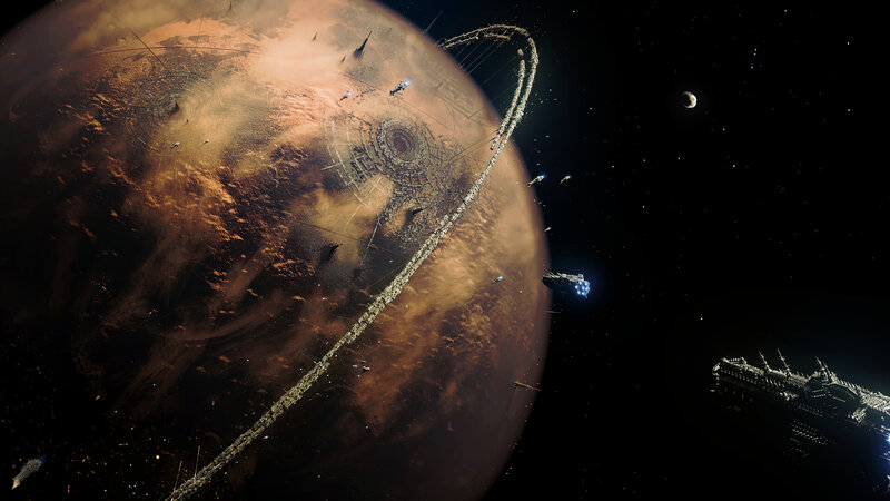 Space Station Around Planet