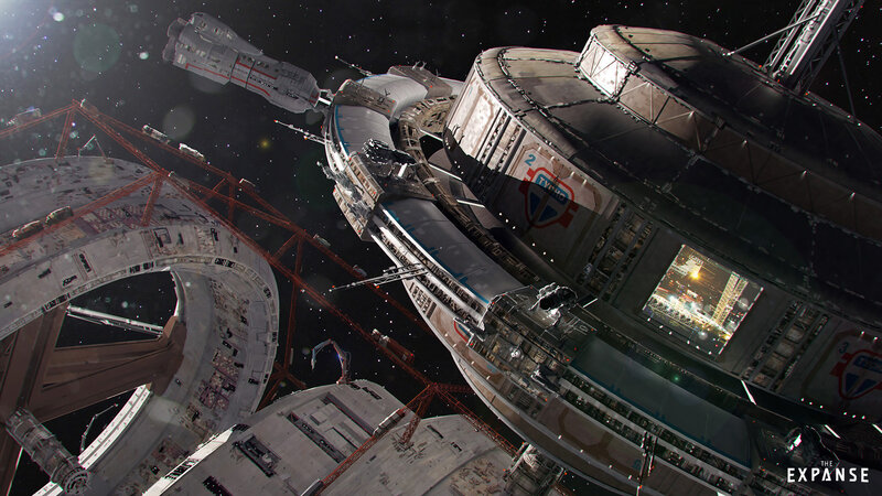 Space Station Complex — Gray, Dramatic, Night