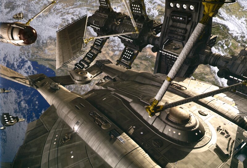 Space Station Complex — Gray, Dramatic