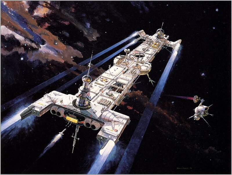 Space station in deep space