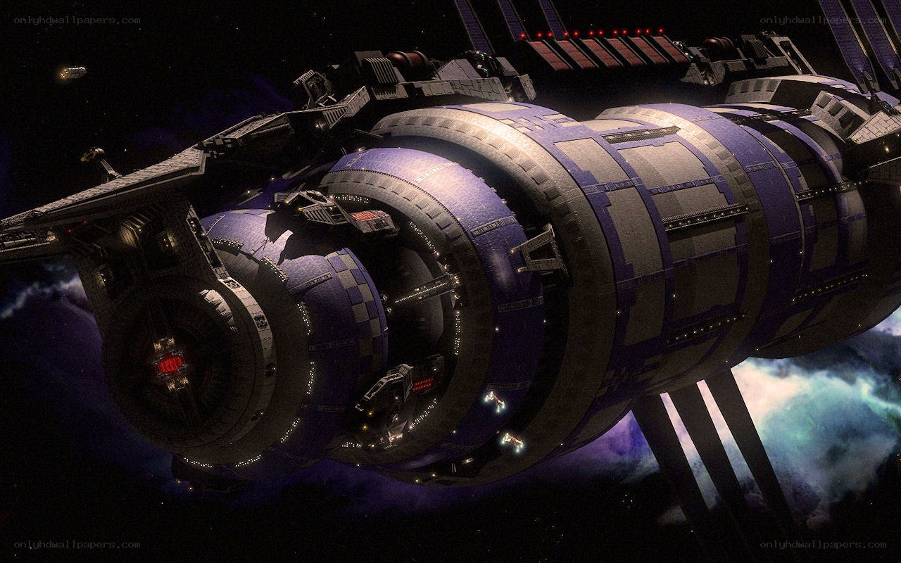 space station in deep space