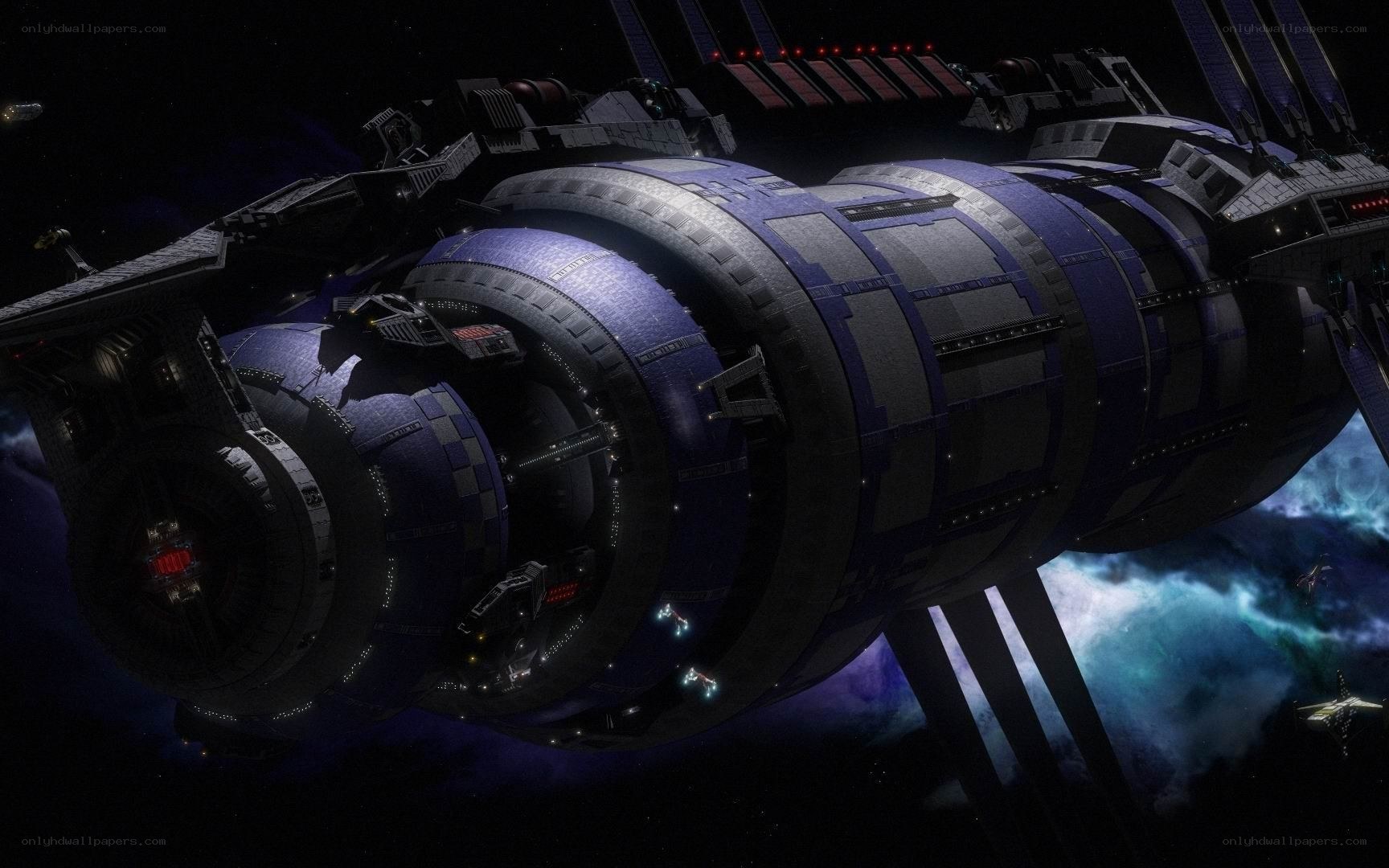 space station in deep space