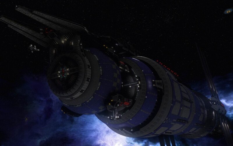 space station in deep space