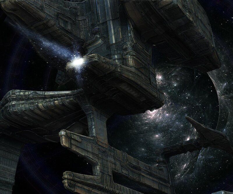 space station in deep space
