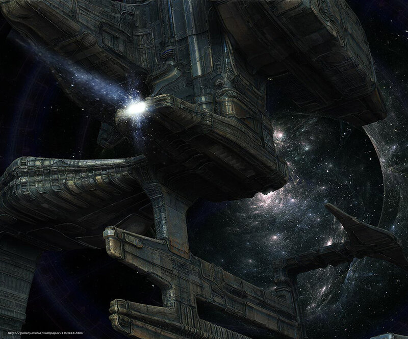 space station in deep space
