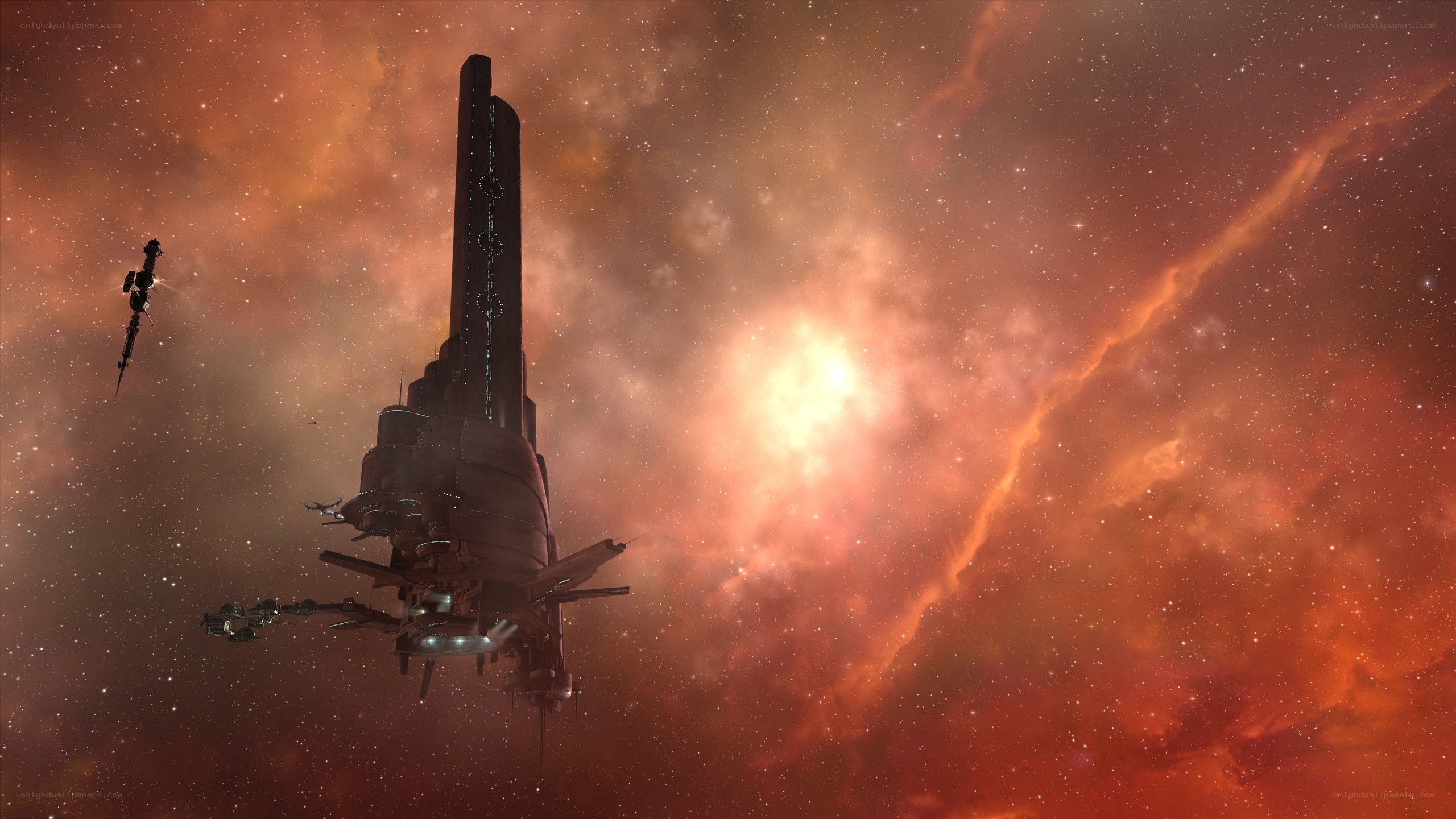 space station in nebula