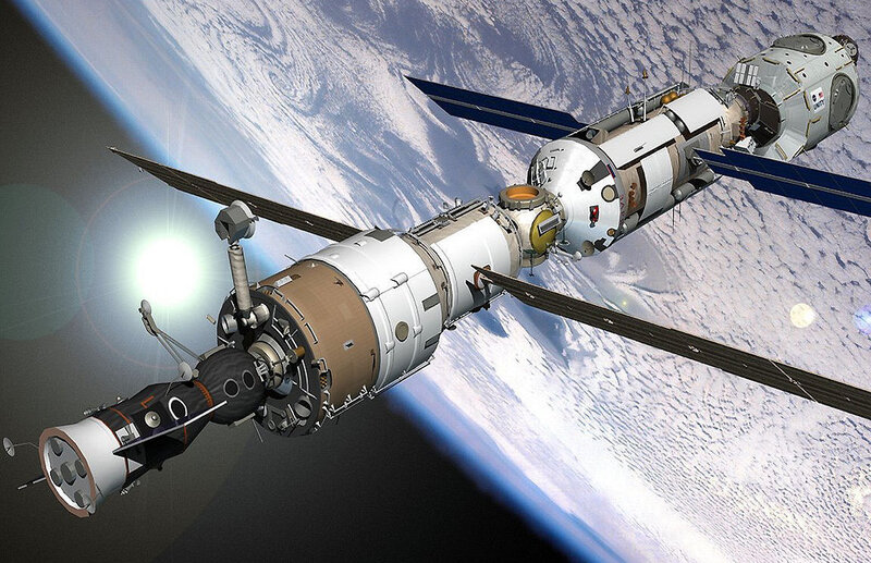 Space station in orbit