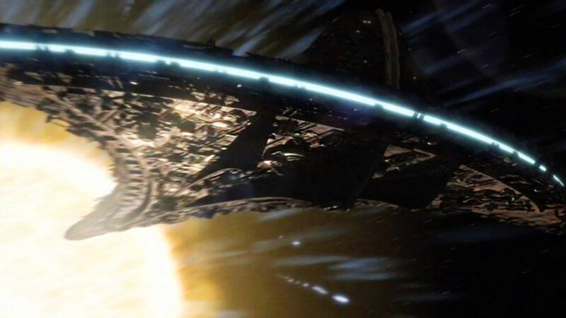 Space Station in Orbit — Black, Dramatic, Digital Art, Ship