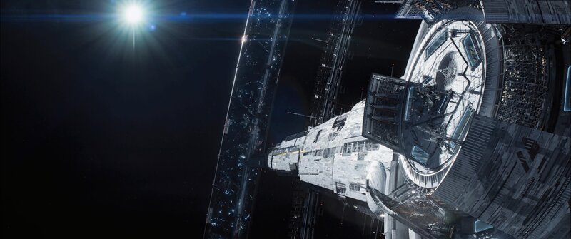 Space Station in Orbit — Black, Dramatic, Night, 3d Render, Spaceship, Star