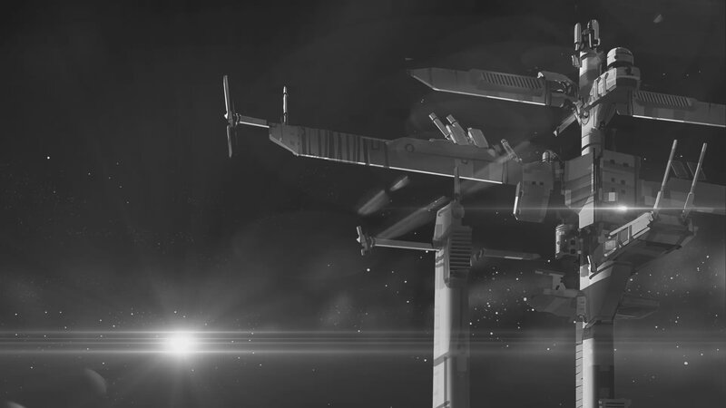Space Station in Orbit — Black, Dramatic, Night, Digital Art, Starship
