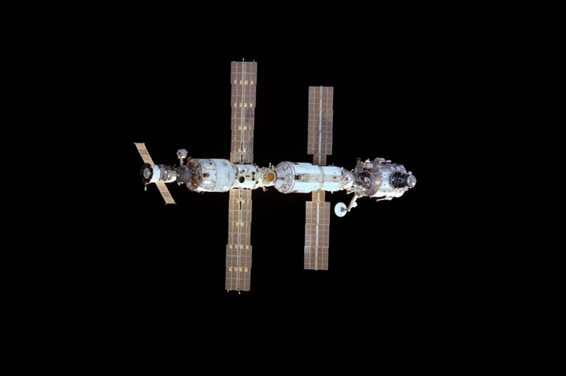 Space Station in Orbit — Black, Serene, Night, Photograph