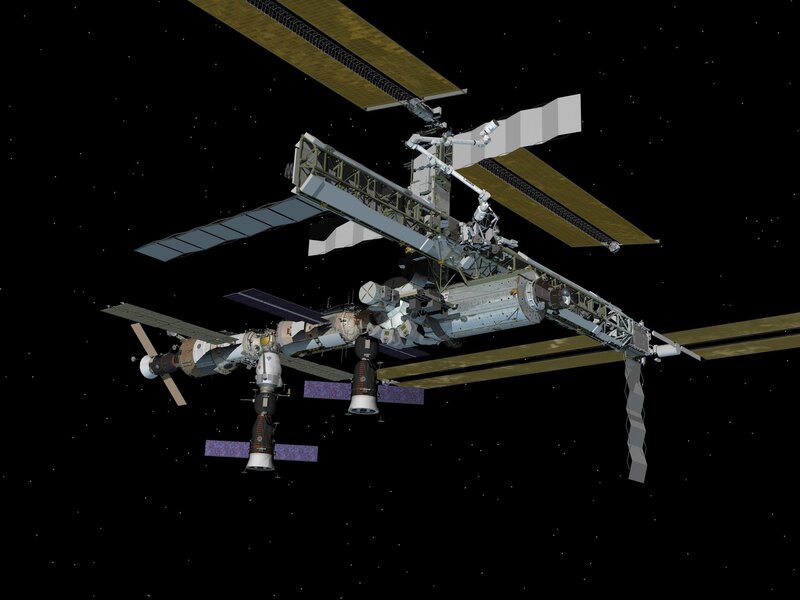 Space Station in Orbit — Black, Serene