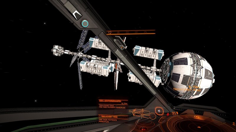 Space Station in Orbit — Black, Technological