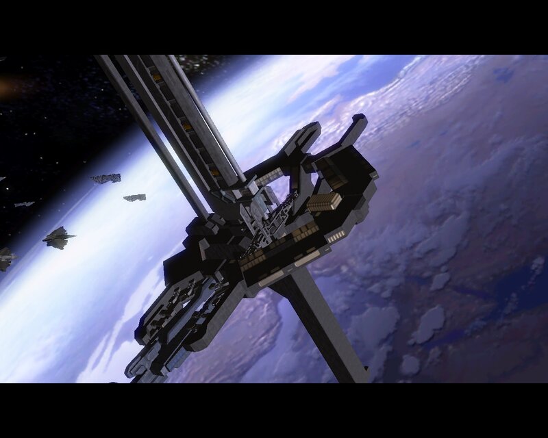 Space Station in Orbit — Blue, Dramatic, 3d Render